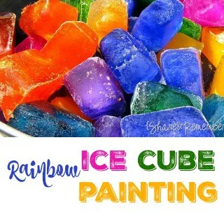 rainbow ice cube painting