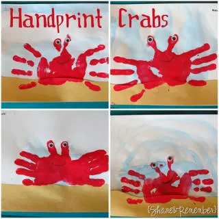 handprint crab art for preschoolers