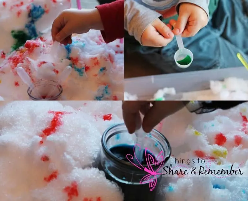 Winter Snow Bin Sensory Play in Preschool