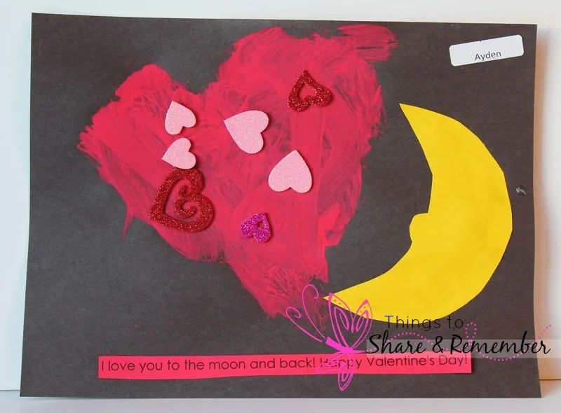 I love you to the moon & back valentine art