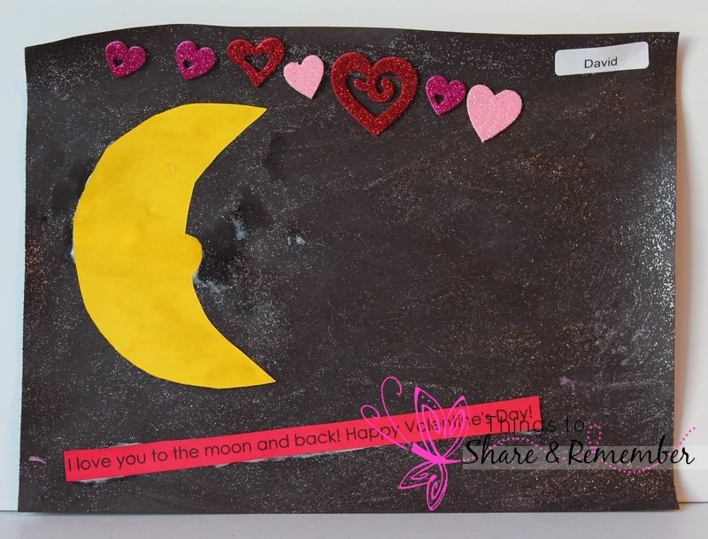 I love you to the moon & back valentine art
