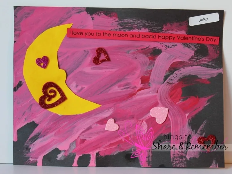 I love you to the moon & back valentine art