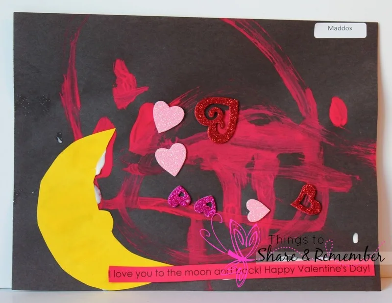 Love To You To The Moon Preschool Valentine Art