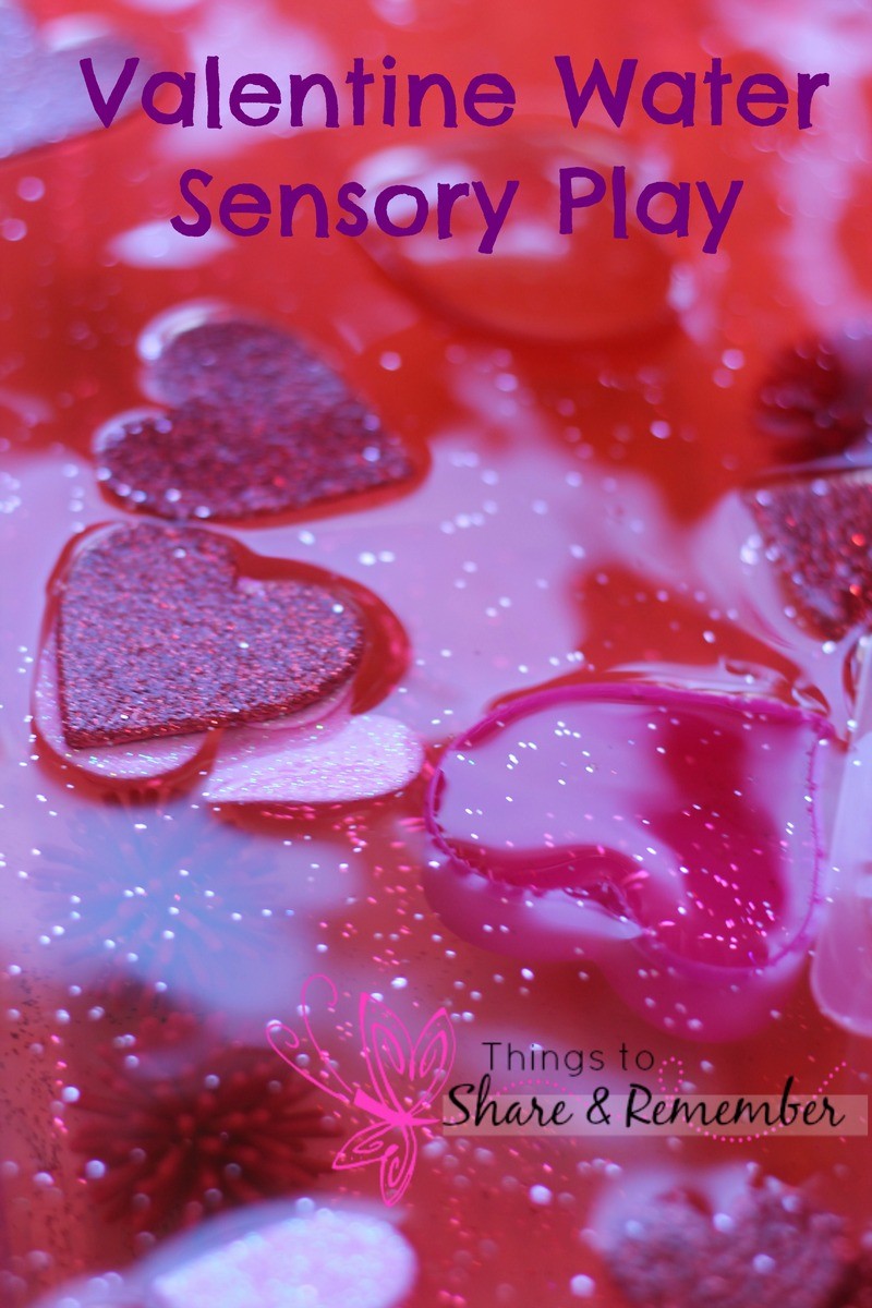 valentine water sensory play