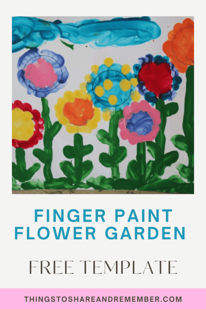 finger paint flower garden template pinterest pin