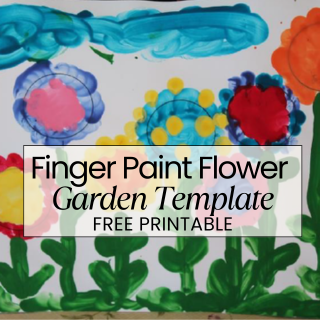 fingerpainting flower garden template