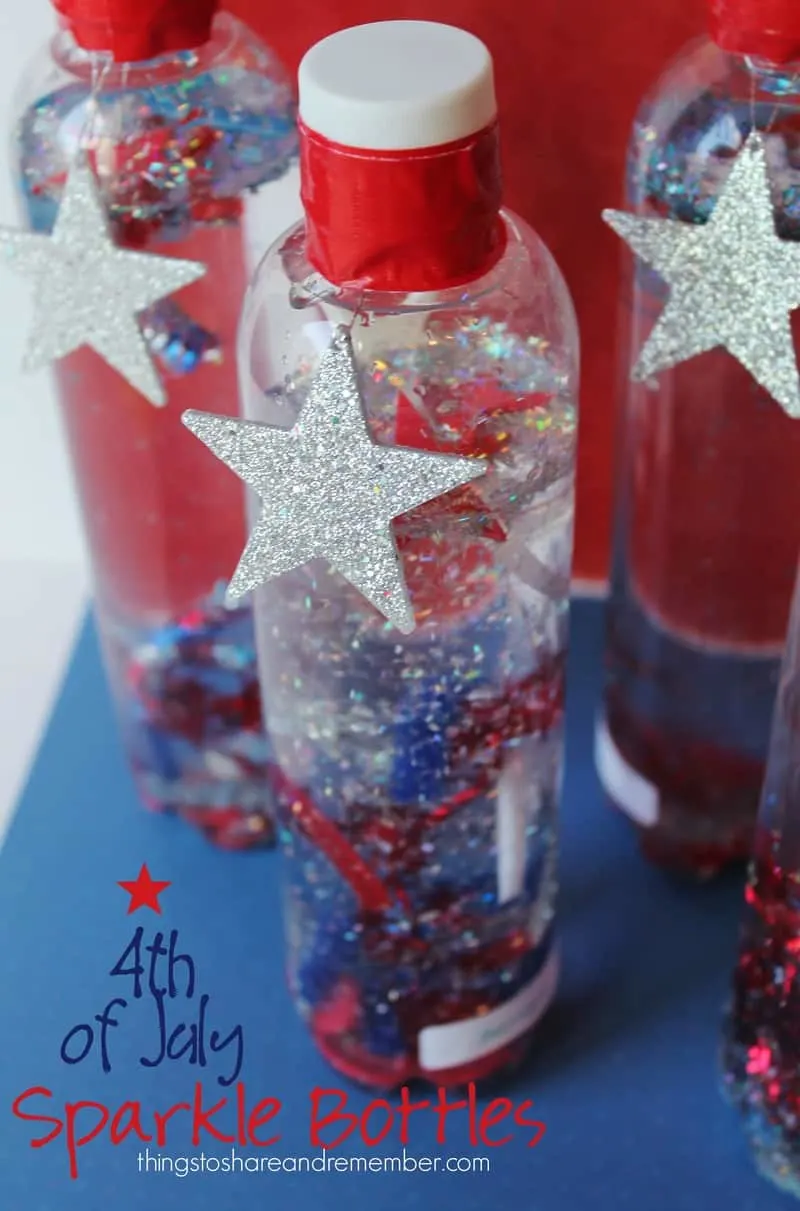 sparkle bottle sensory craft for 4th of July