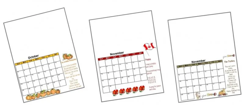 2017 Handprint Calendar Template Printable