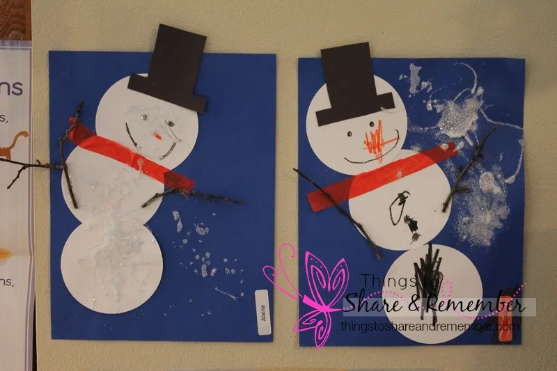 Build a Snowman Art for Preschoolers - Mother Goose Time Winter Wonderland theme project