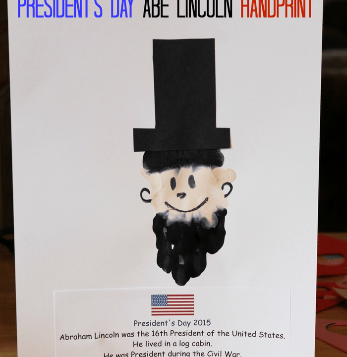 President's Day Abe Lincoln Handprint