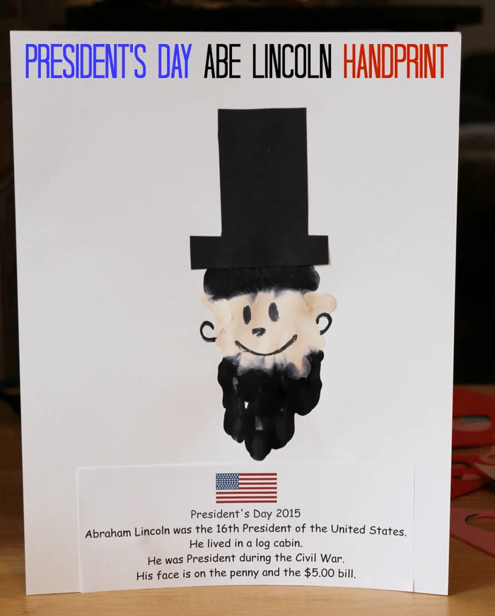 President's Day Abe Lincoln Handprint