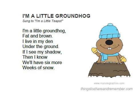 Groundhog Day Activities song card