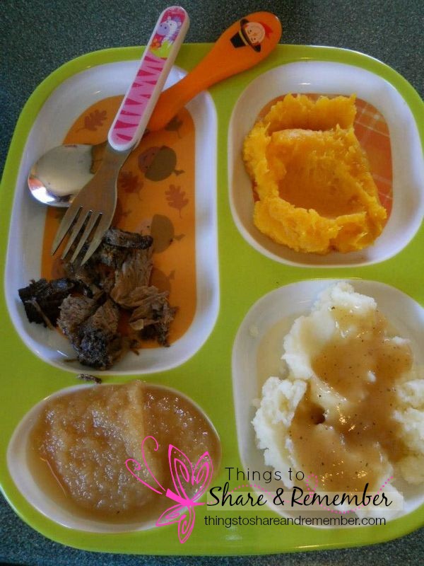 roast beef squash mashed potatoes gravy applesauce bread - Homemade & Healthy Child Care Lunches