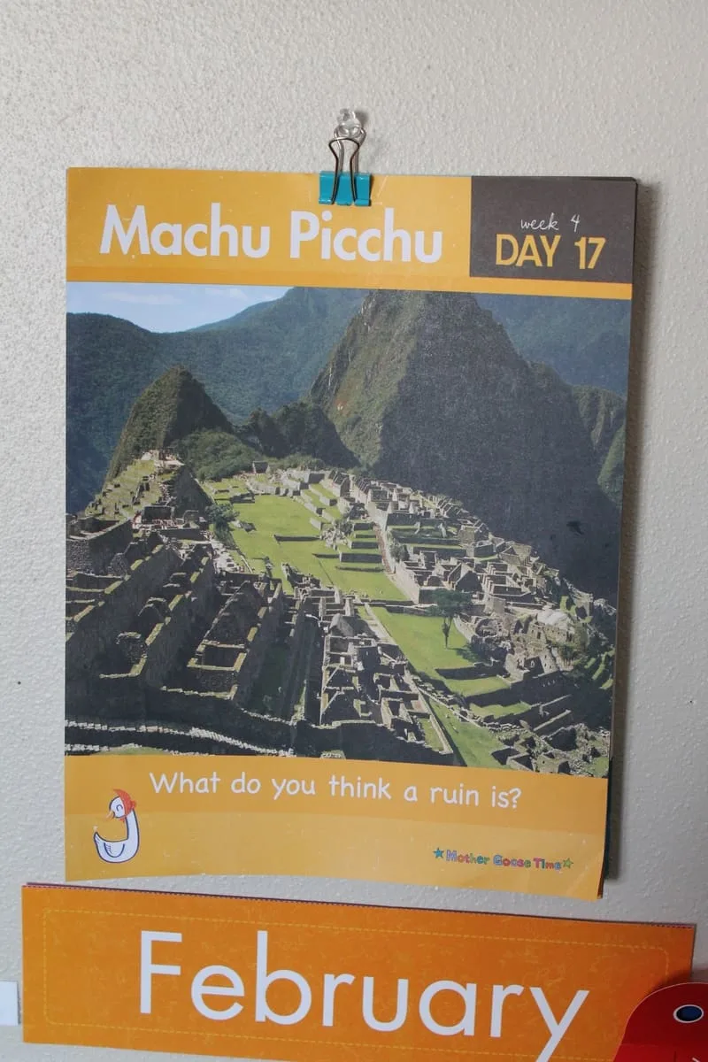 Learning about Machu Picchu in preschool