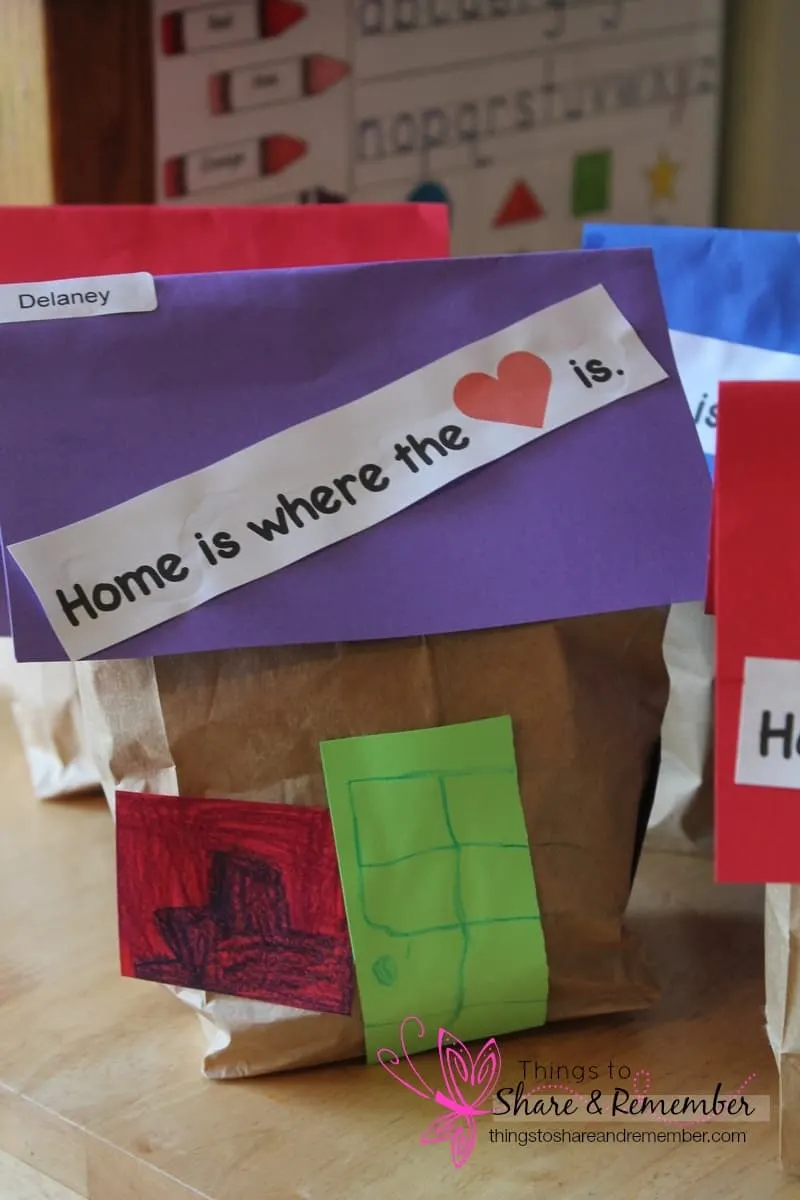 paper bag houses preschool craft