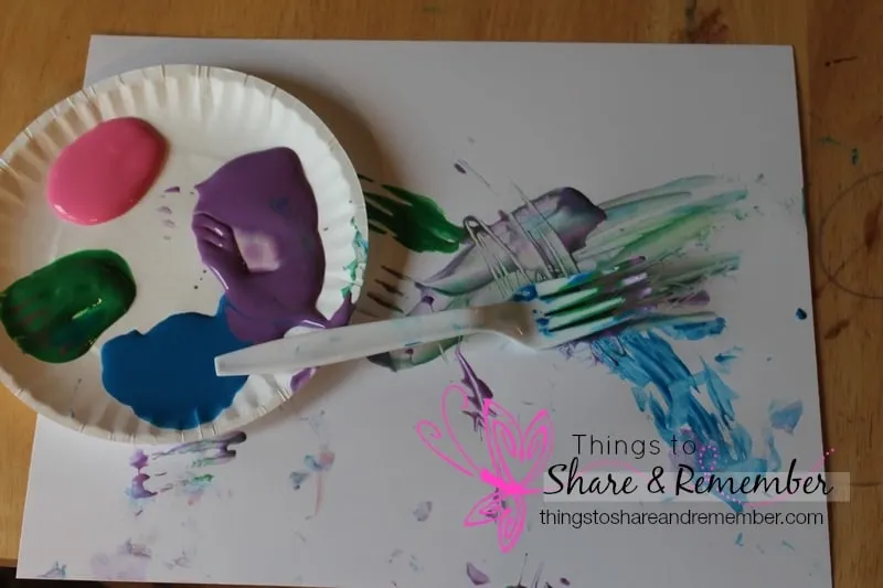 fork painting preschool art