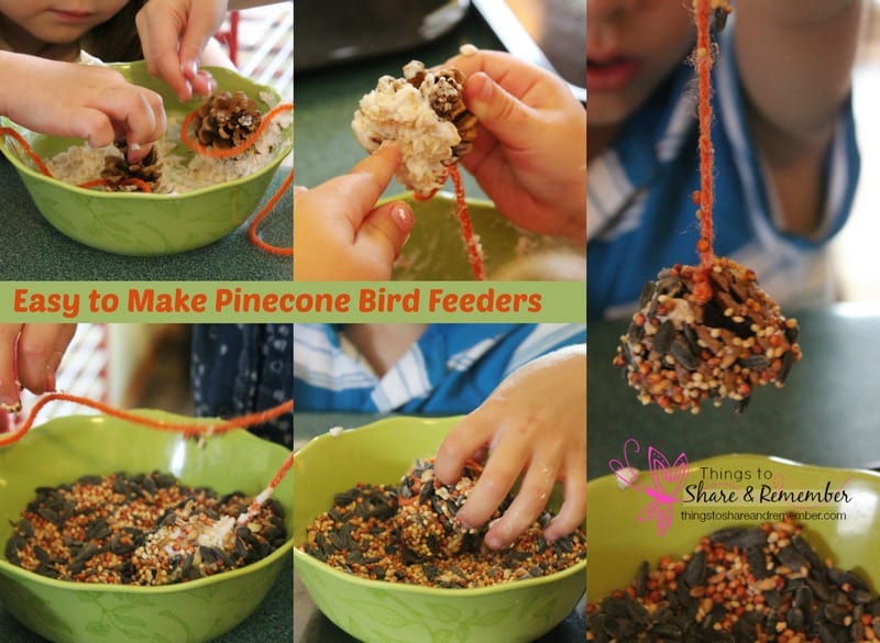 Easy to Make Pinecone Bird Feeders #MGTblogger