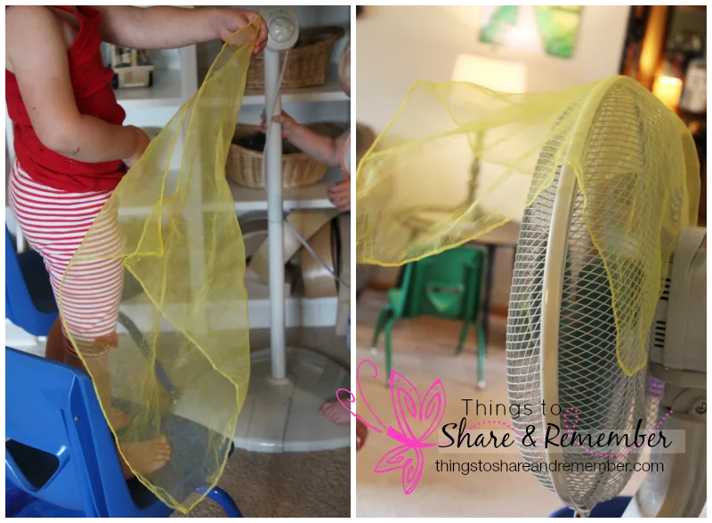 Learning about air with scarves & fan #MGTblogger