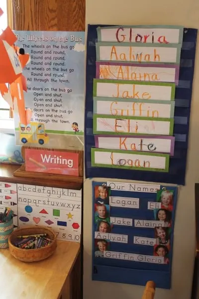 preschool writing center 