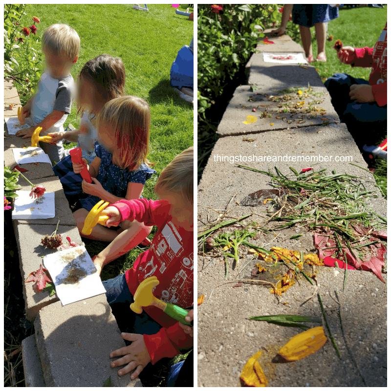 pounding colors science and nature activity for preschoolers #MGTblogger