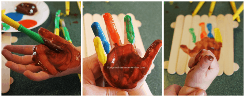 Turkey at the Gate Thanksgiving Handprint Art - Making the Print