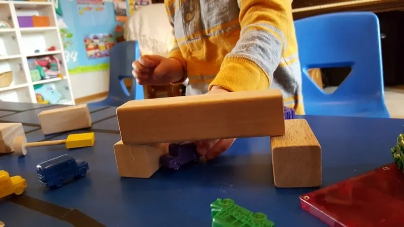Simple block bridges preschoolers can make