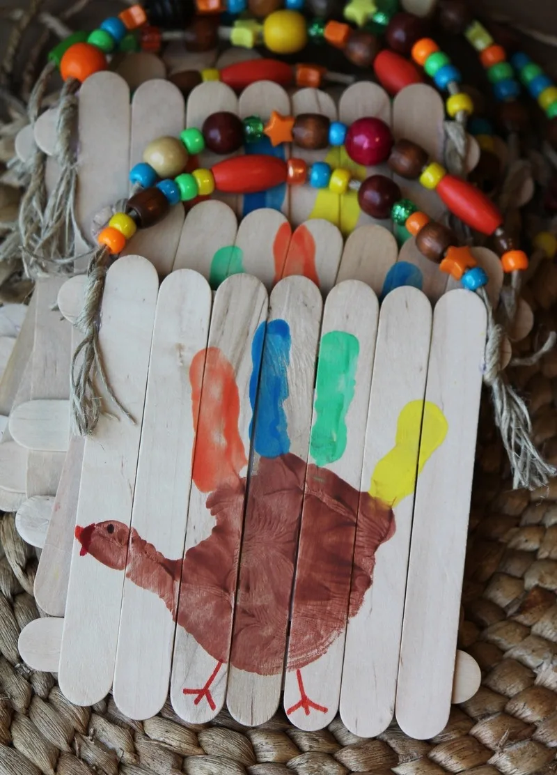 Turkey at the Gate Thanksgiving Handprint Art