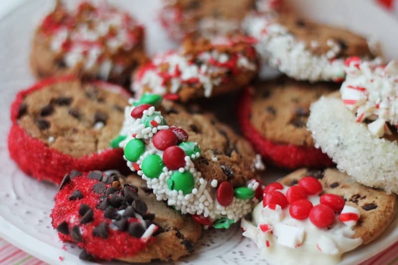No Bake Candy Coated Christmas Cookies