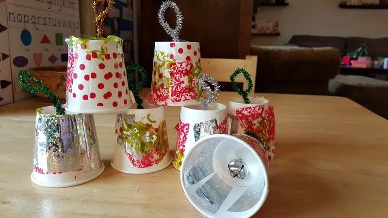 Outdoor Sounds of Winter - Paper Cup bells craft