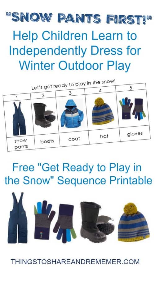 Snow Pants First Printable Sequence Chart » Share ...