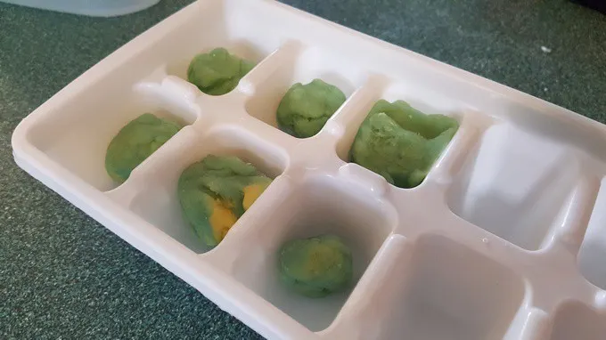 Play dough bees in a ice cube tray - In the Beehive