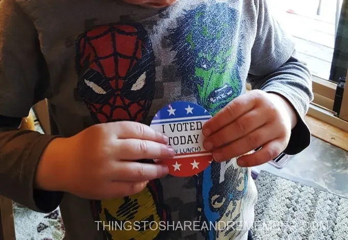 preschool voting activities I voted sticker