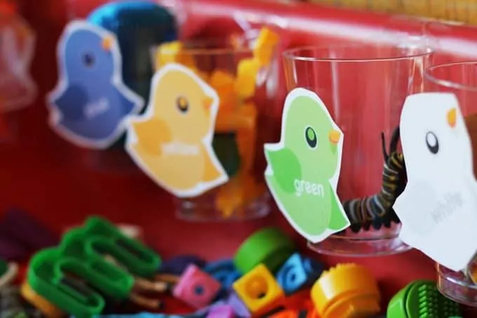 B is for Bird color sorting activity 