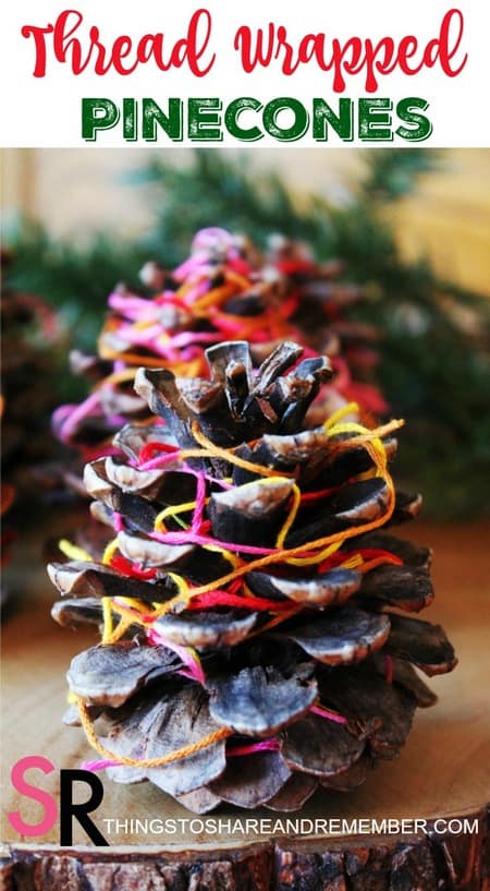 Thread Wrapped Pinecones