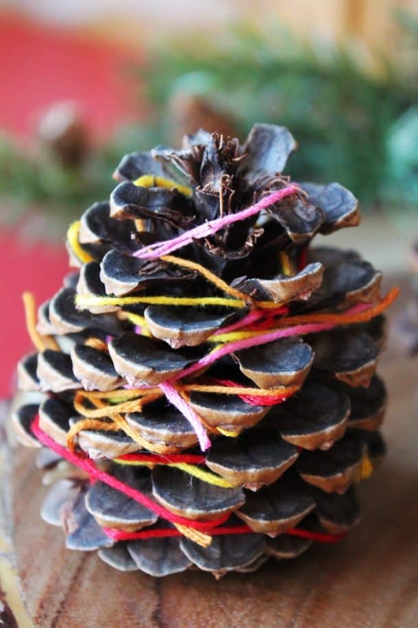 Thread Wrapped Pinecones