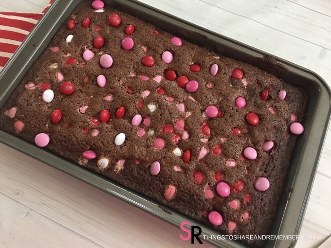 Valentine M&M Brownies baked