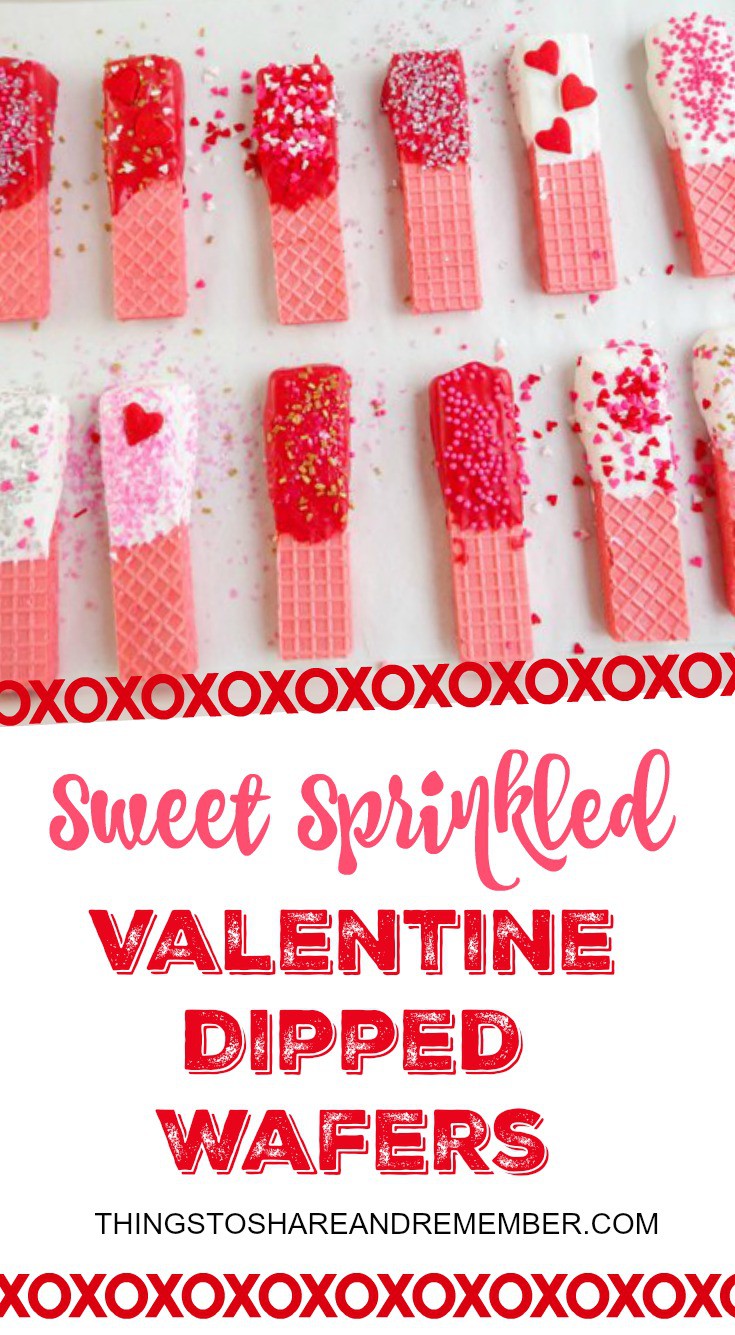 Sweet Sprinkled Valentine Dipped Wafers
