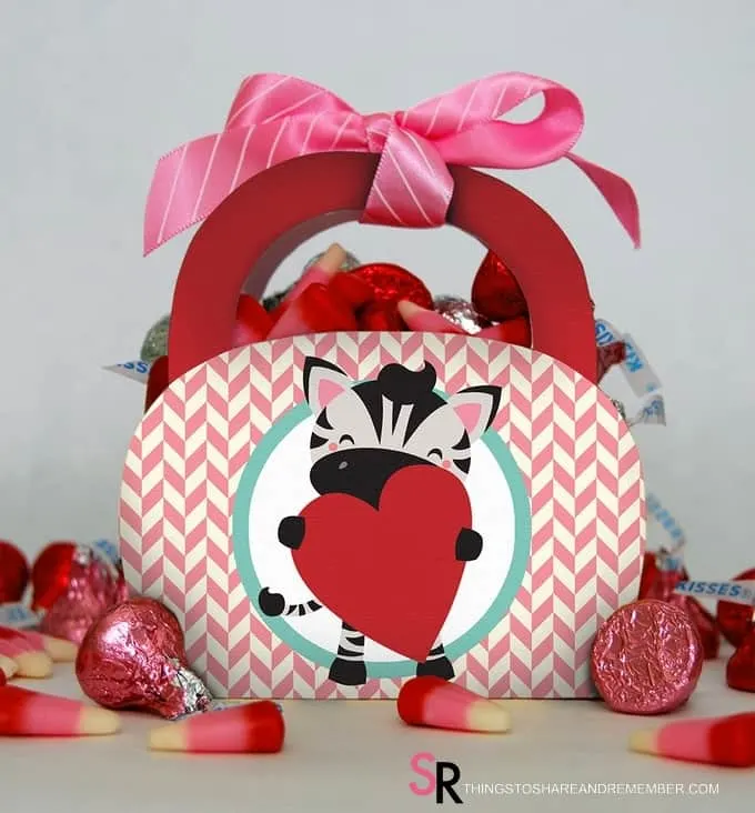 I'm Wild About You Zebra Printable Valentine Gift Bag