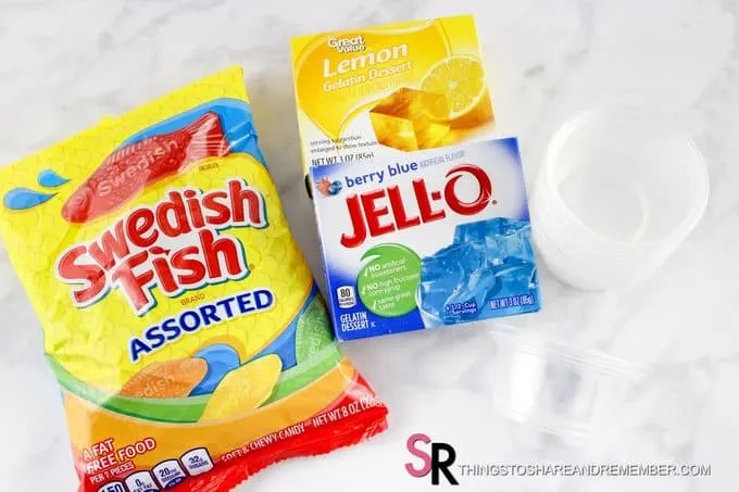 Dr. Seuss One Fish Two Fish Jello Cups ingredients
