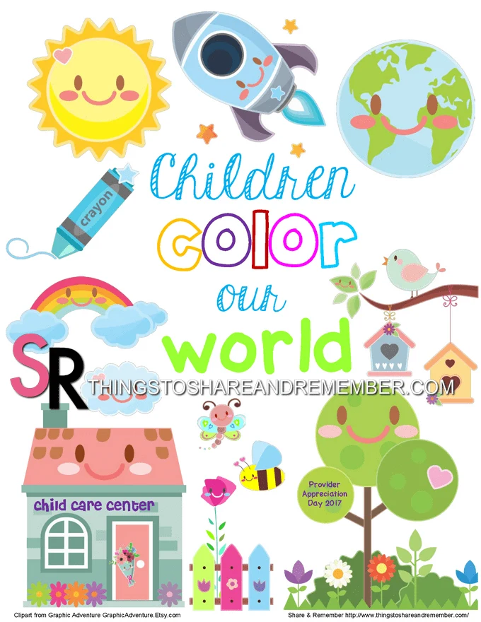 Children Color Our World Printable Poster
