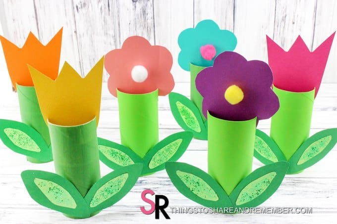 Paper Roll Spring Flowers Craft from Things to Share and Remember