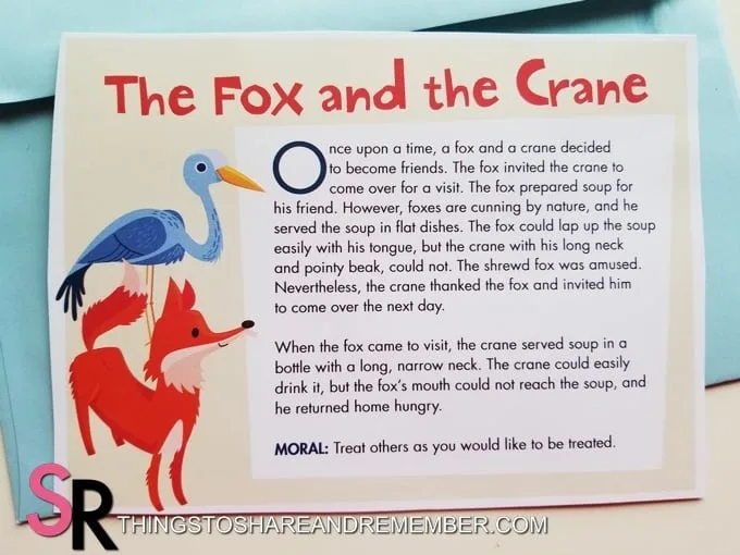 The Fox and the Crane story