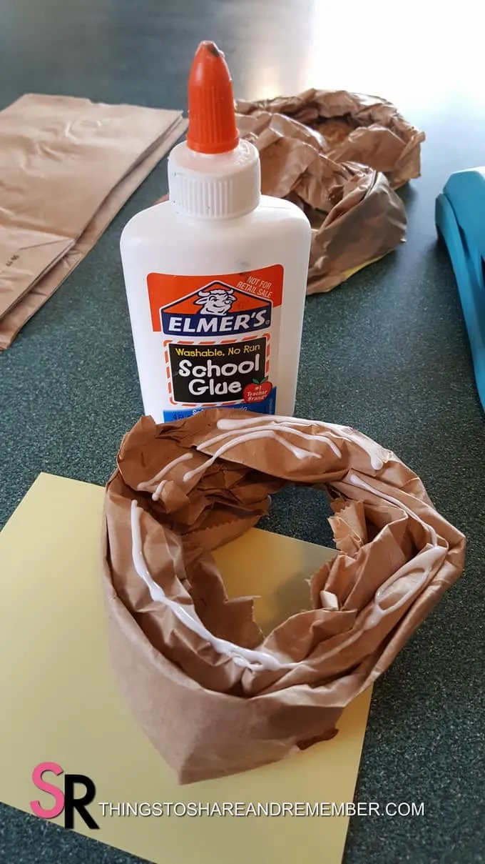 glue paper bag to cardstock