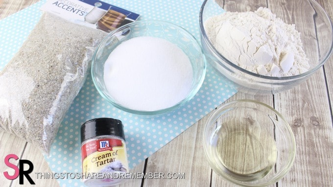 DIY Sand Play Dough ingredients