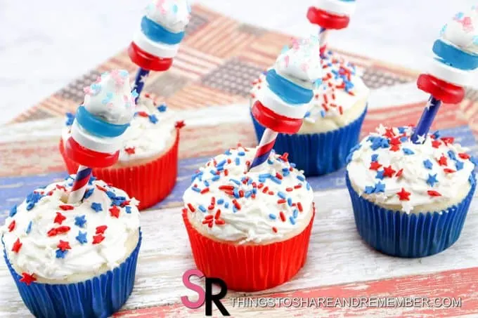 4th of July Firework Cupcakes