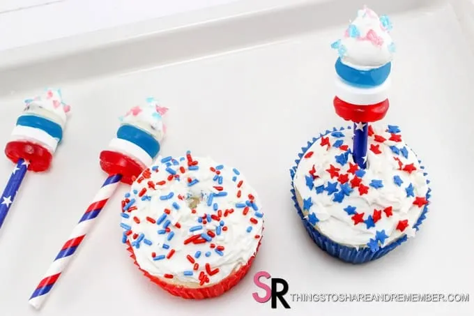 4th of July Firework Cupcakes
