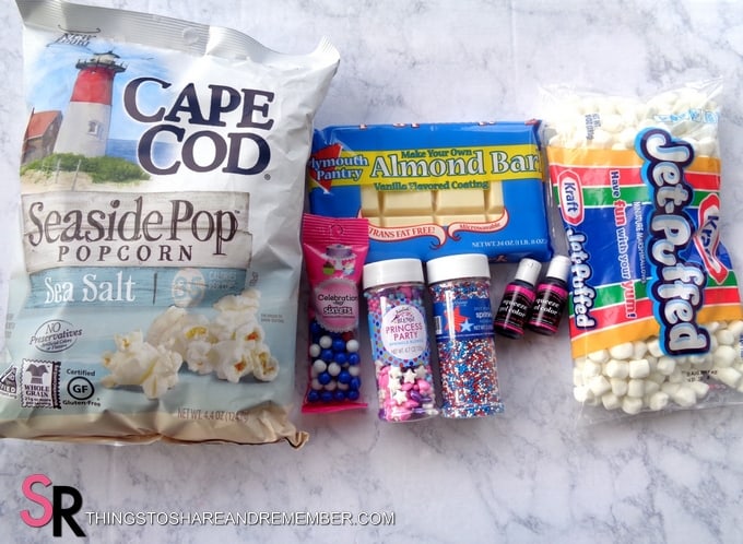 4th of July Popcorn ingredients