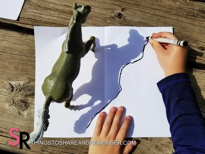 Camping Shadows tracing toy horse shadow