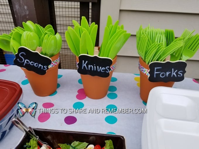 flower pots for spoons, knives and forks
