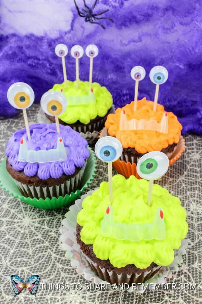 Not So Scary Halloween Monster Cupcakes